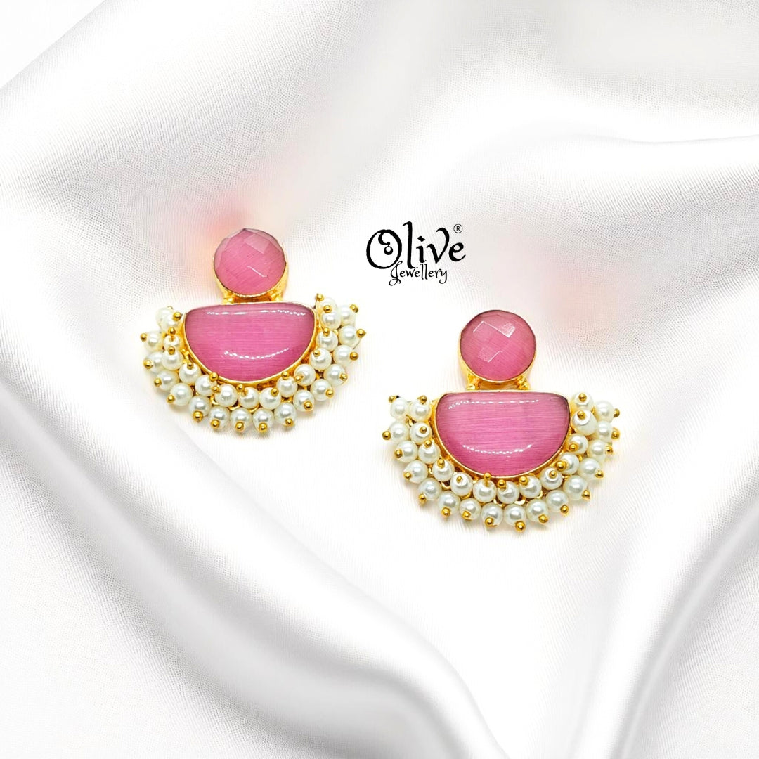 Golden Brass Earrings - 223