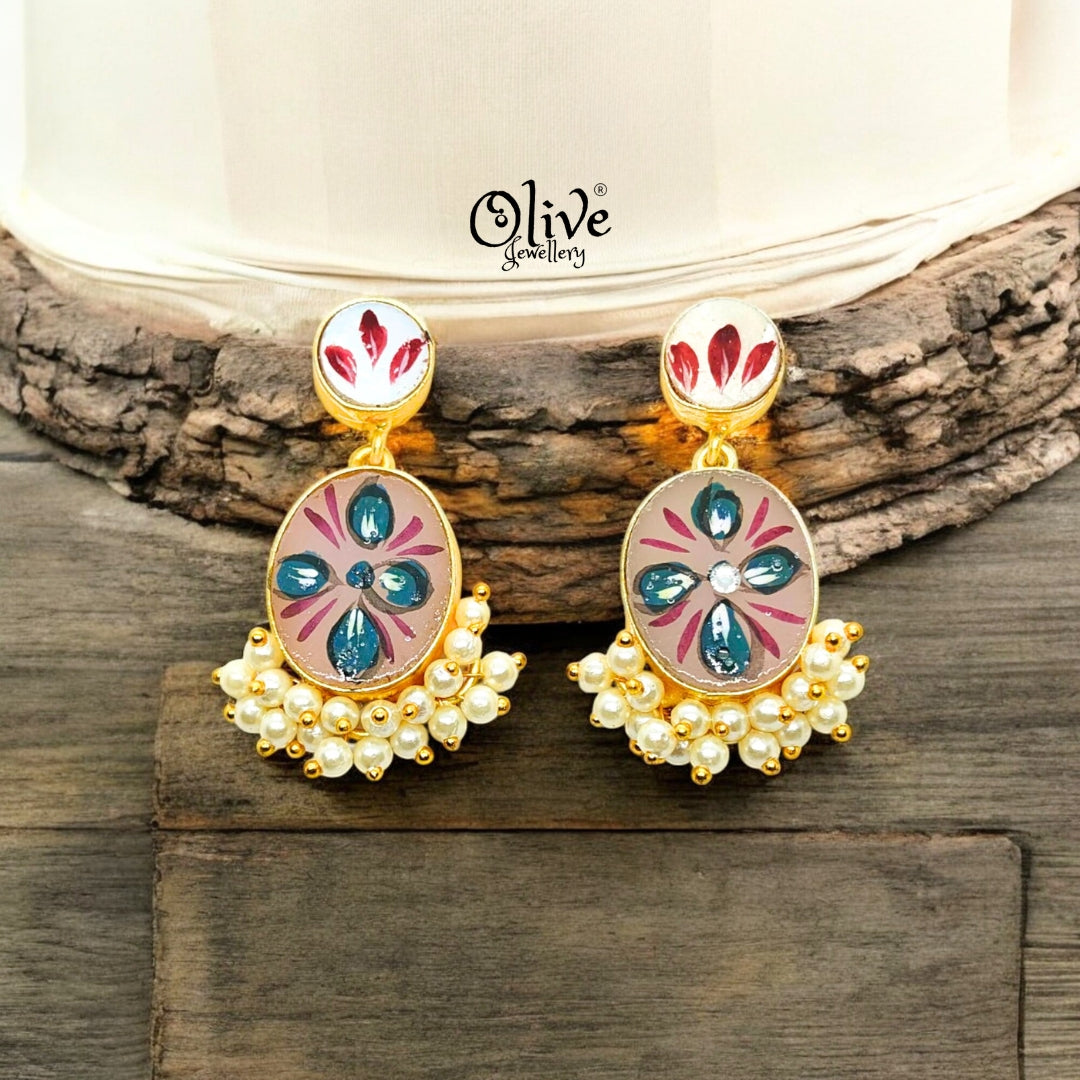 Golden Brass Earrings - 232