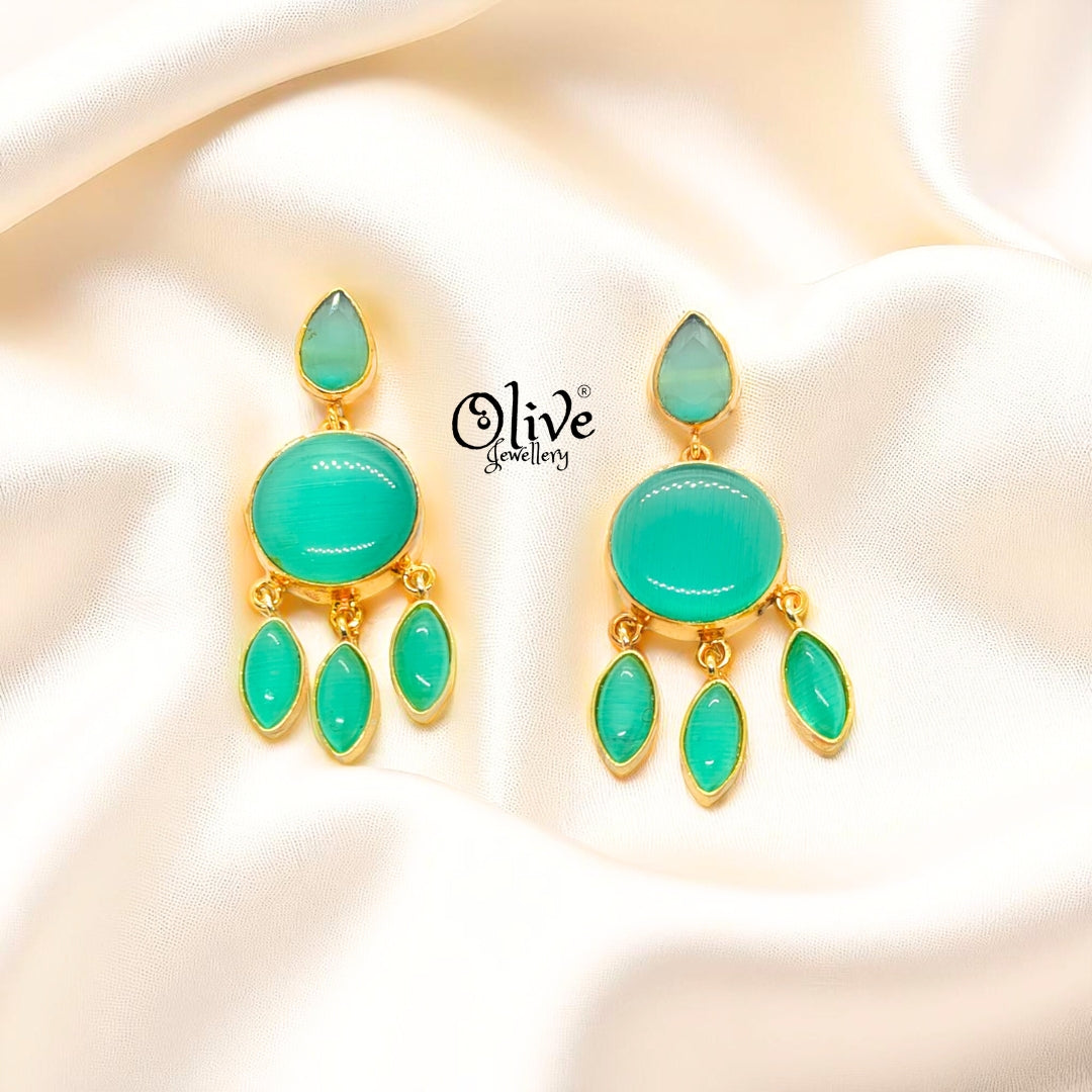 Golden Brass Earrings - 238