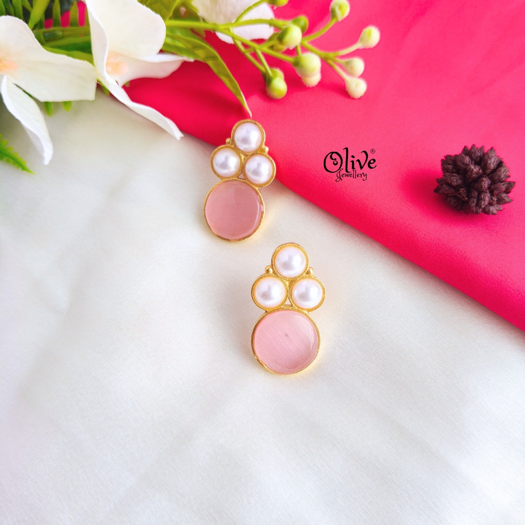 Golden Brass Earrings -328
