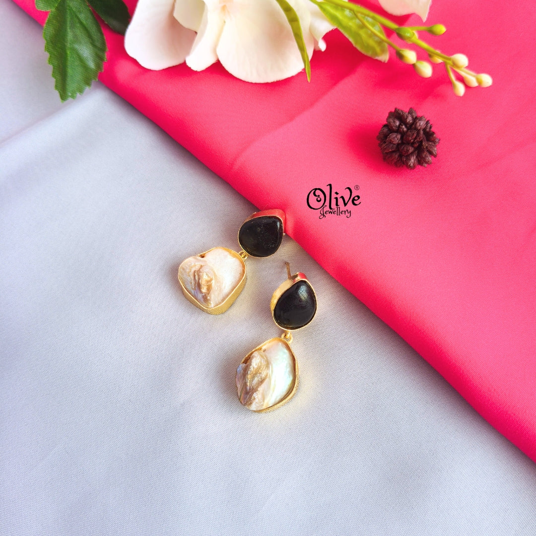 Golden Brass Earrings -336