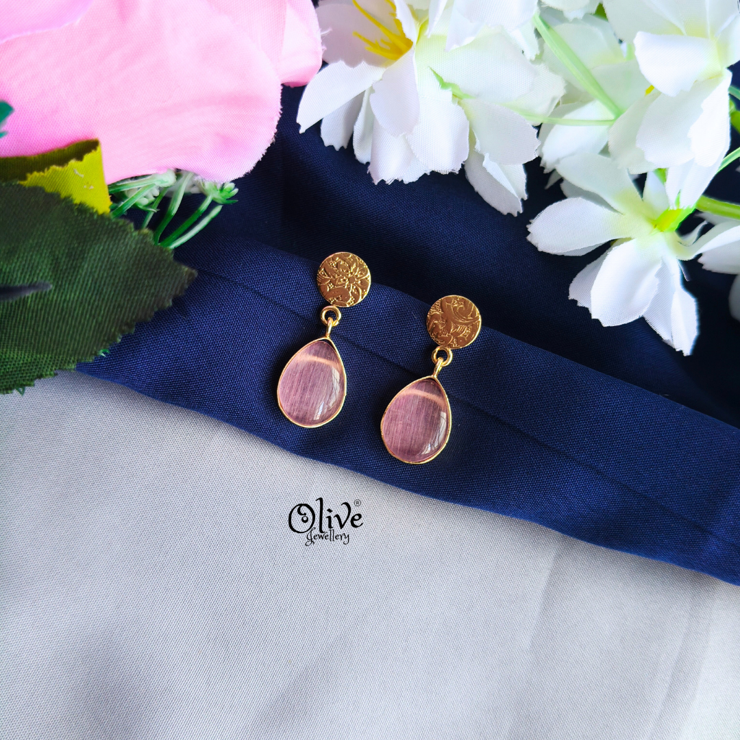 Golden Brass Earrings -339