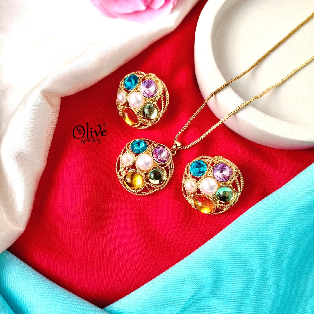 Glass Collection Pendant Set -009