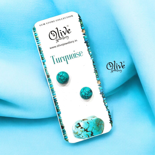 Gem Stone Studs - Full Finished -Round Shape