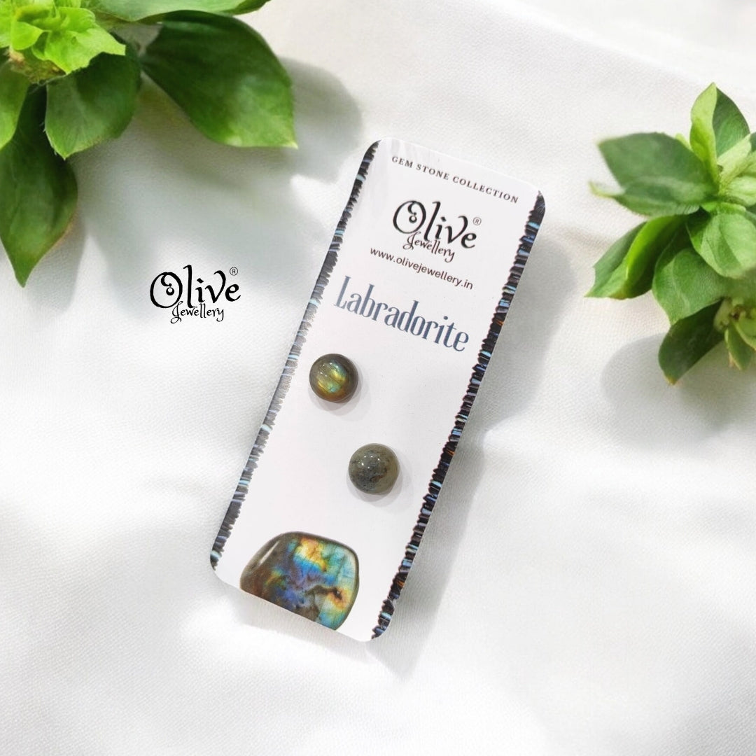 Gem Stone Studs - Full Finished -Round Shape