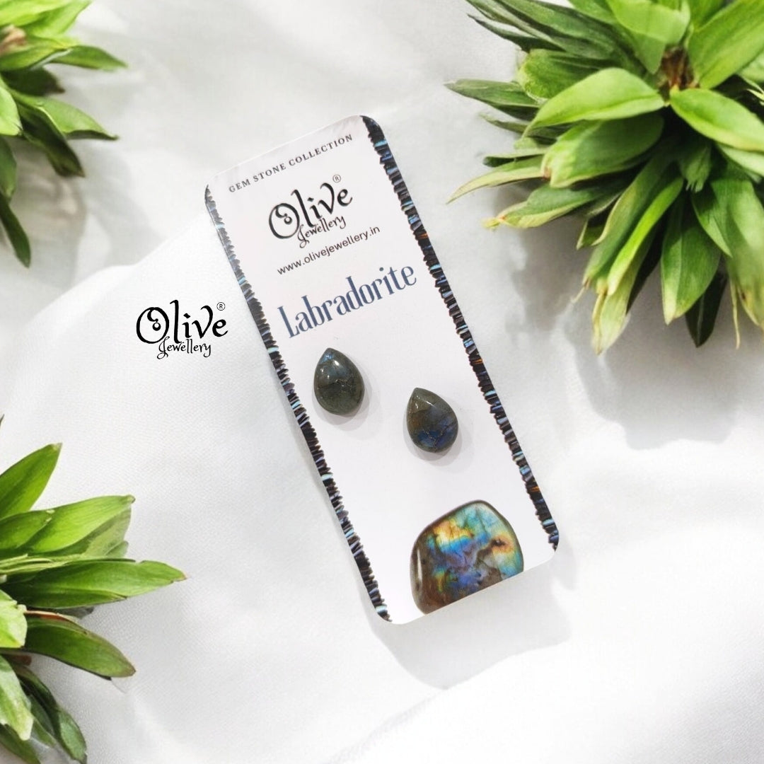 Gem Stone Studs - Full Finished - Drop Shape