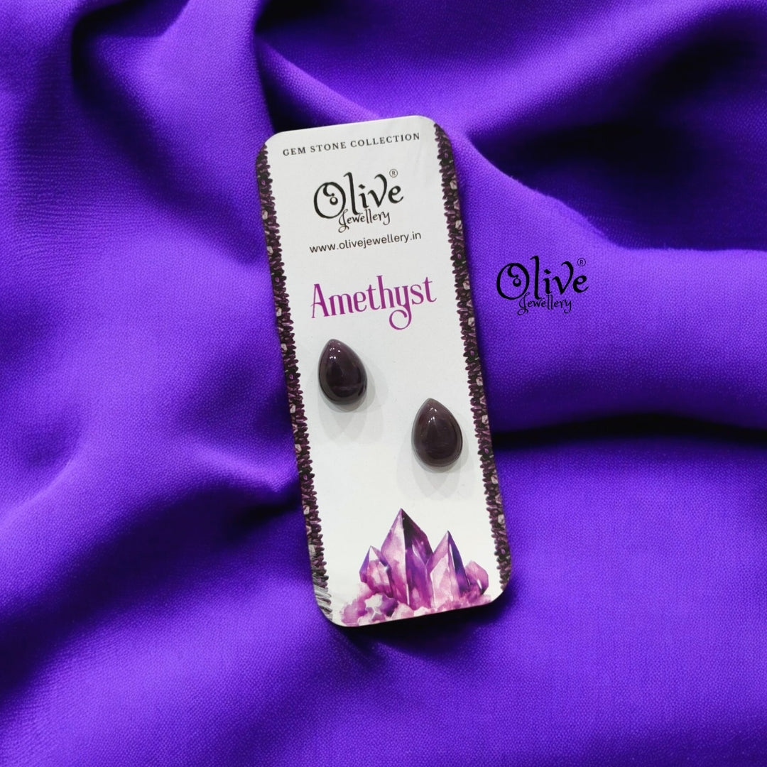 Gem Stone Studs - Full Finished - Drop Shape