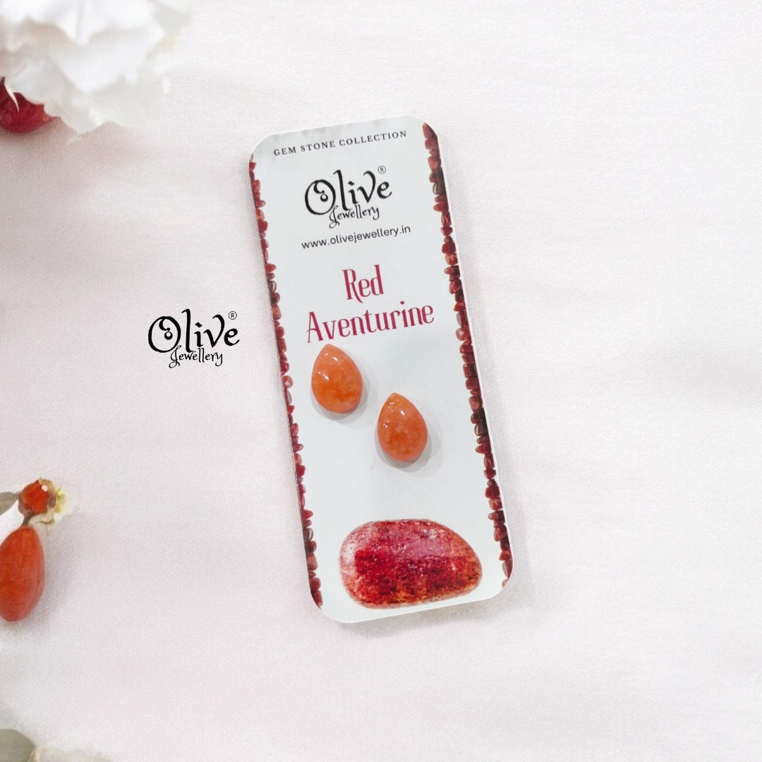 Gem Stone Studs - Full Finished - Drop Shape