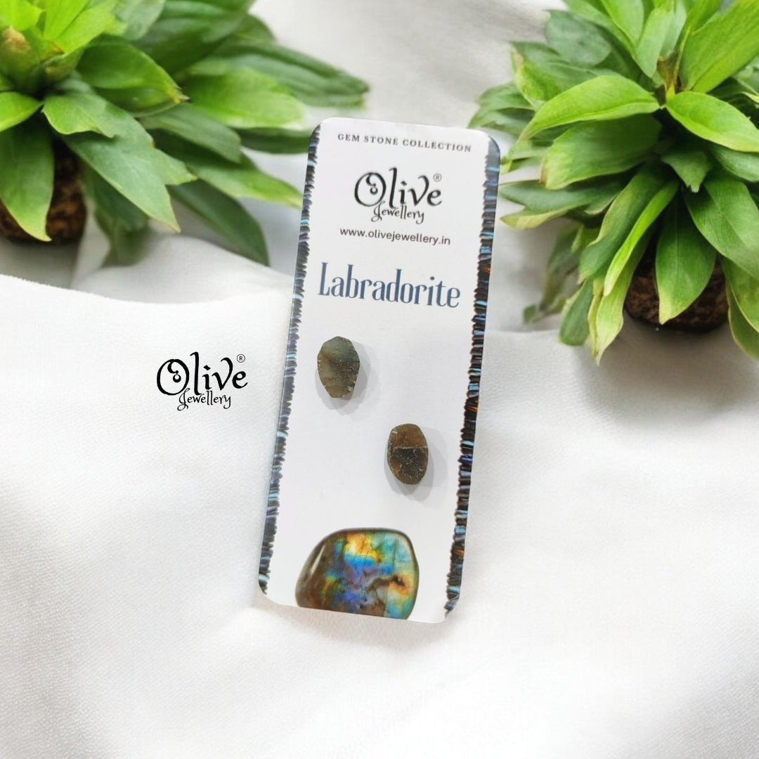 Gem Stone Studs - Raw Fitting - Rough  Shape