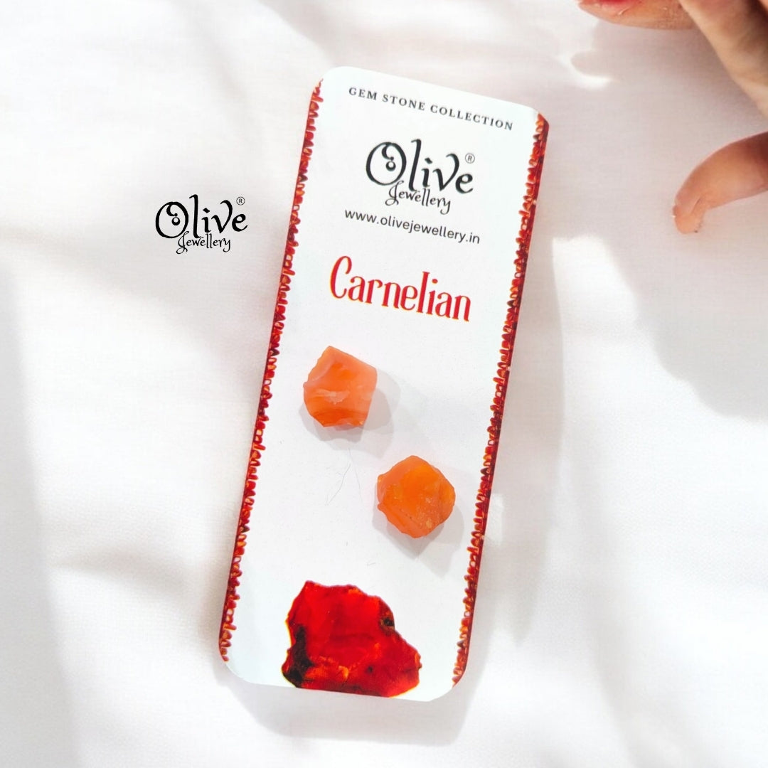 Gem Stone Studs - Raw Fitting - Rough  Shape