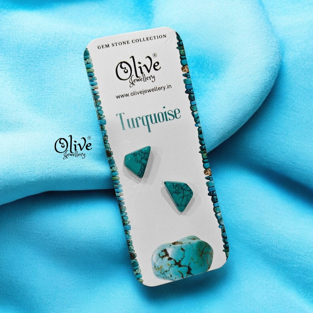 Gem Stone Studs - Raw Fitting - Rough  Shape