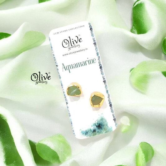 Gem Stone Studs - Collet Fitting - Rough  Shape