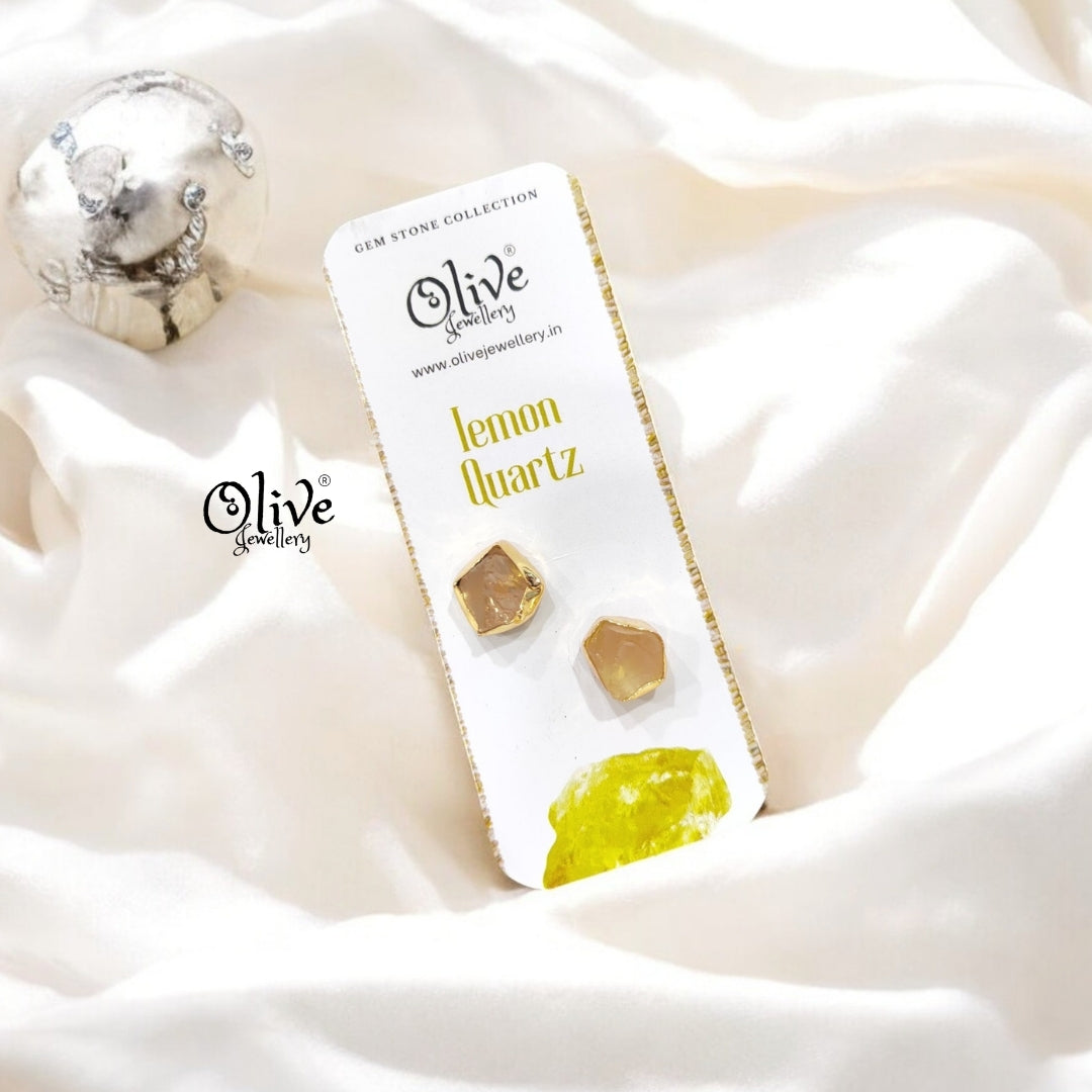 Gem Stone Studs - Collet Fitting - Rough  Shape