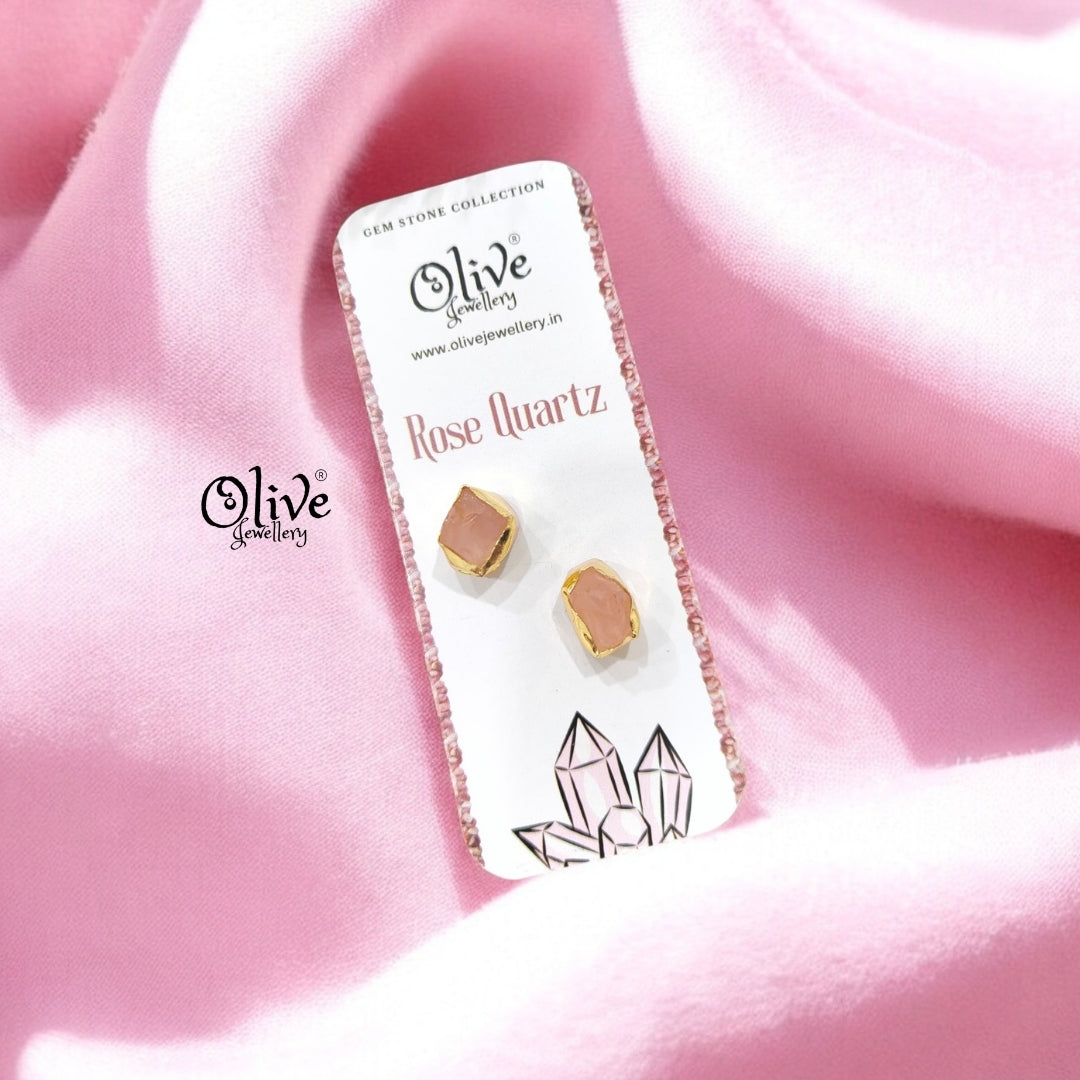 Gem Stone Studs - Collet Fitting - Rough  Shape