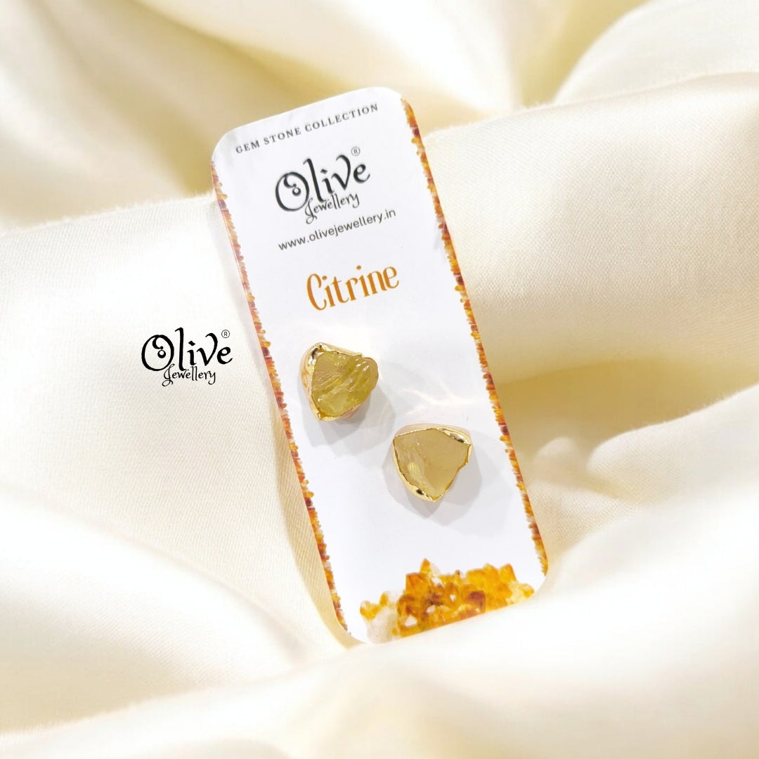 Gem Stone Studs - Collet Fitting - Rough  Shape