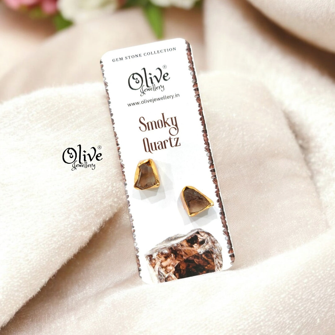 Gem Stone Studs - Collet Fitting - Rough  Shape