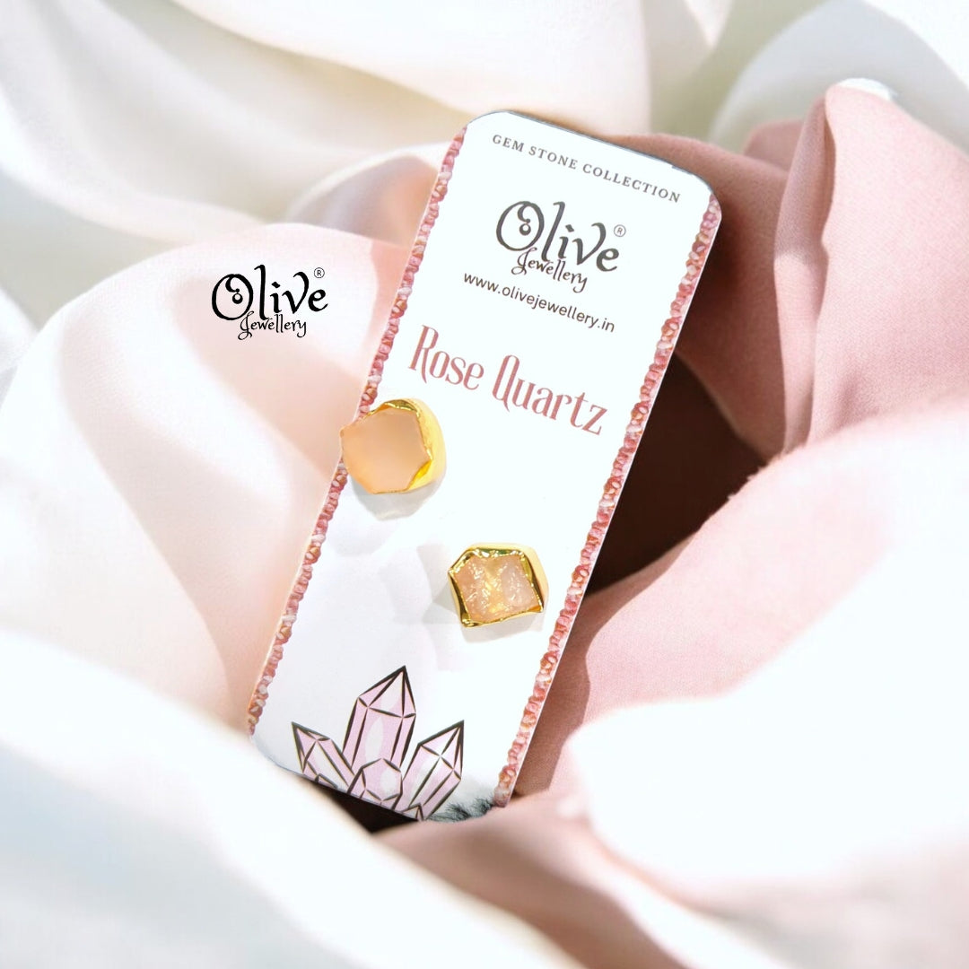 Gem Stone Studs - Collet Fitting - Round - Medium Size