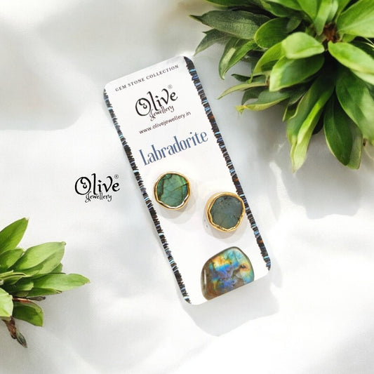 Gem Stone Studs - Collet Fitting - Round - Large Size