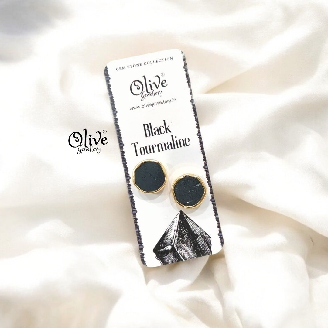 Gem Stone Studs - Collet Fitting - Round - Large Size