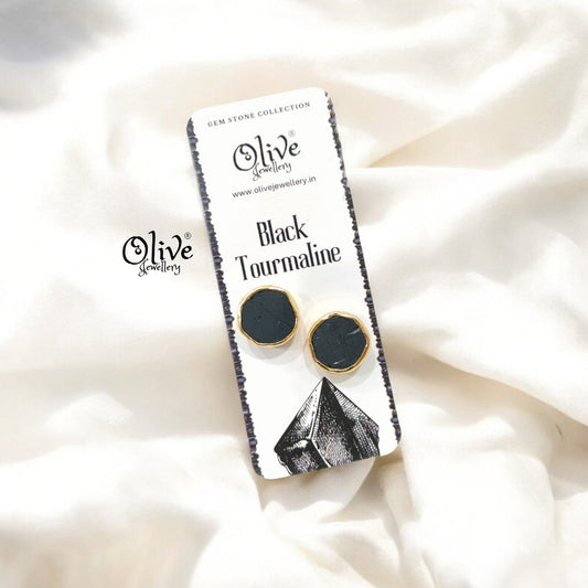 Gem Stone Studs - Collet Fitting - Round - Large Size