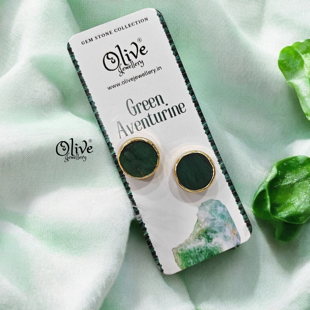 Gem Stone Studs - Collet Fitting - Round - Large Size