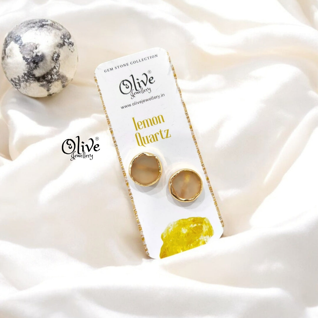 Gem Stone Studs - Collet Fitting - Round - Large Size