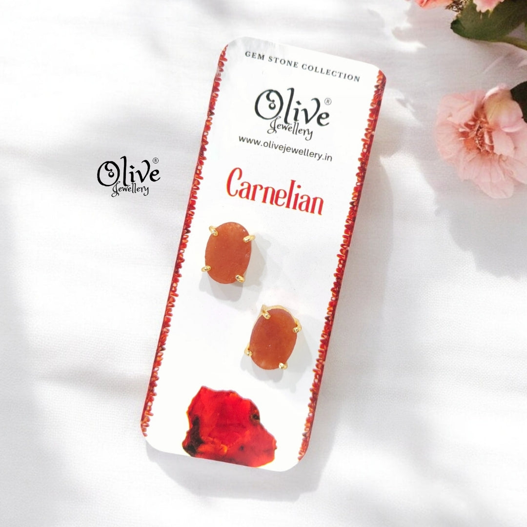 Gem Stone Studs - Claw Fitting - Oval Shape