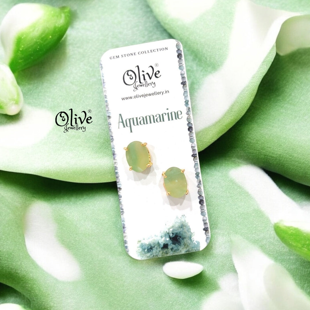 Gem Stone Studs - Claw Fitting - Oval Shape