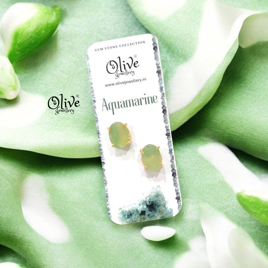 Gem Stone Studs - Claw Fitting - Oval Shape