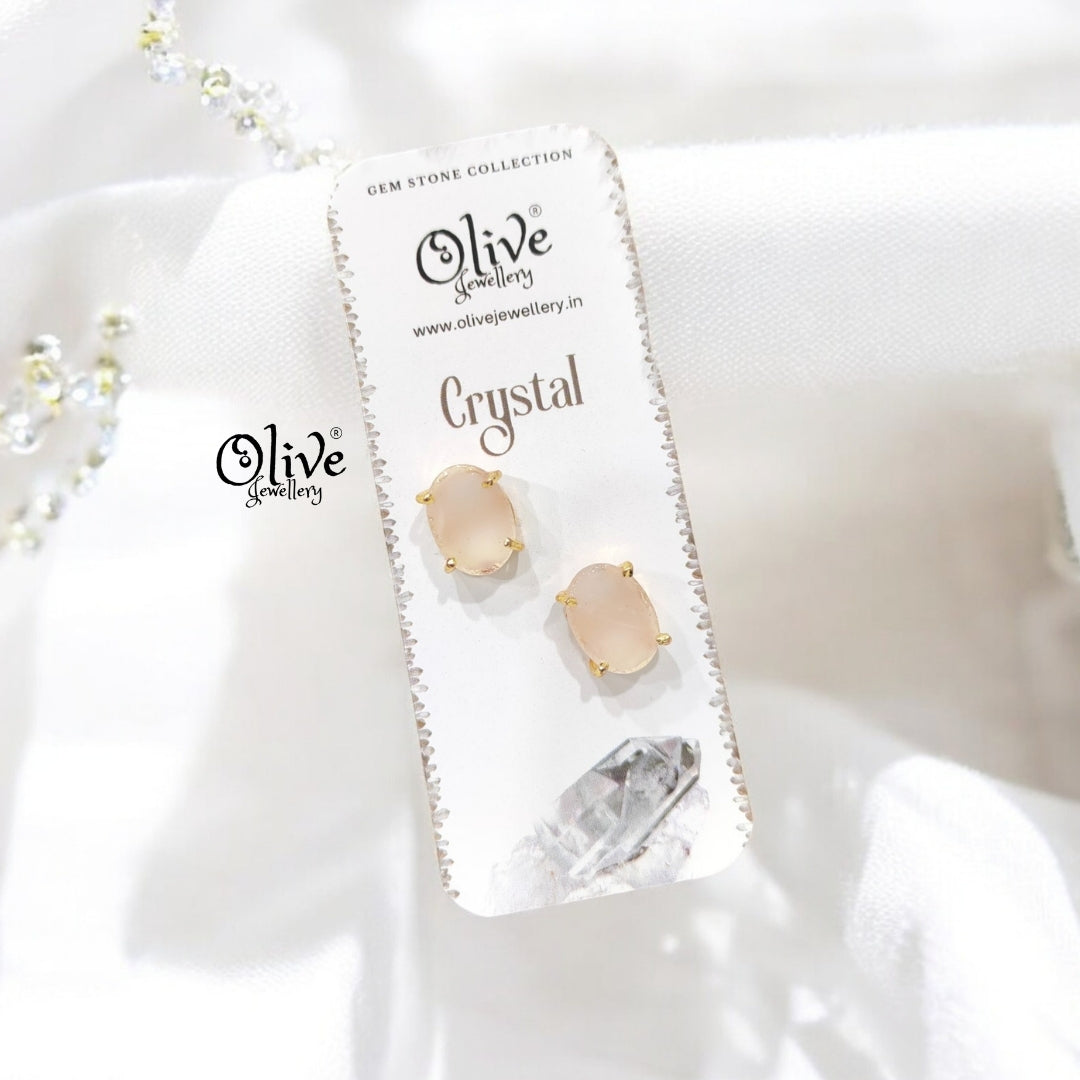 Gem Stone Studs - Claw Fitting - Oval Shape