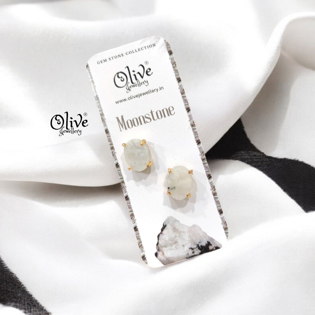 Gem Stone Studs - Claw Fitting - Oval Shape