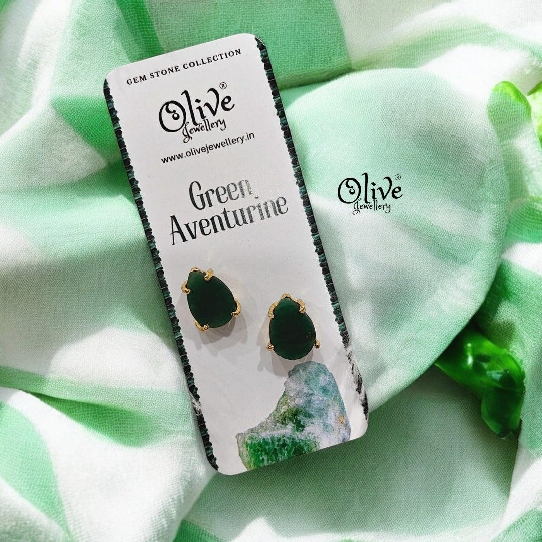 Gem Stone Studs - Claw Fitting - Drop Shape