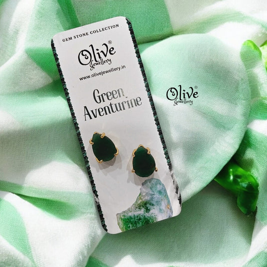 Gem Stone Studs - Claw Fitting - Drop Shape