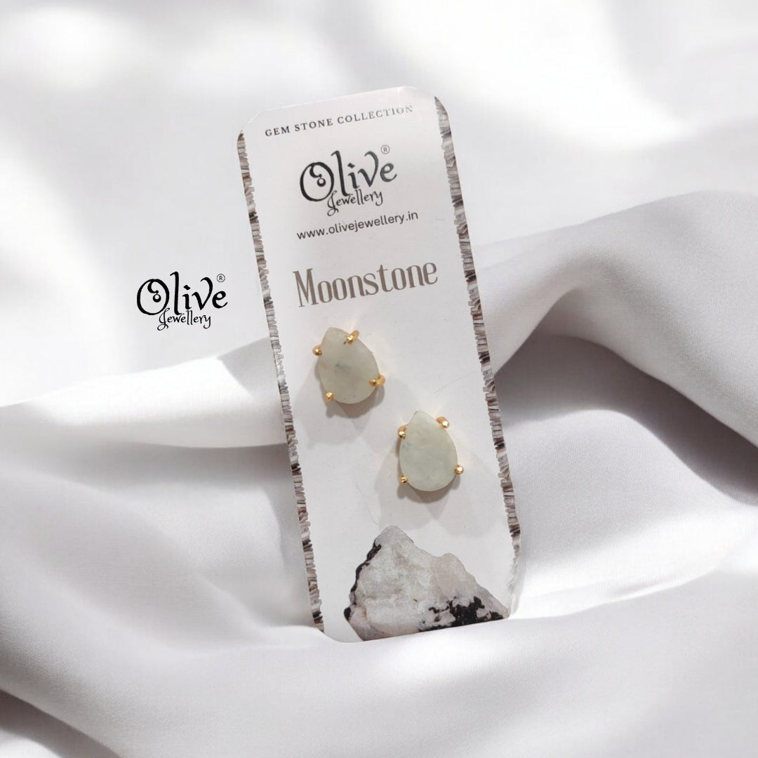 Gem Stone Studs - Claw Fitting - Drop Shape