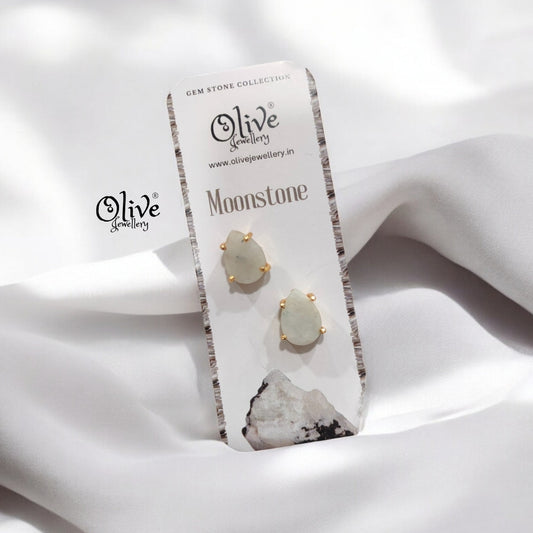 Gem Stone Studs - Claw Fitting - Drop Shape