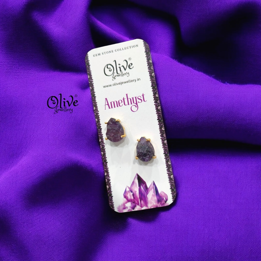 Gem Stone Studs - Claw Fitting - Drop Shape