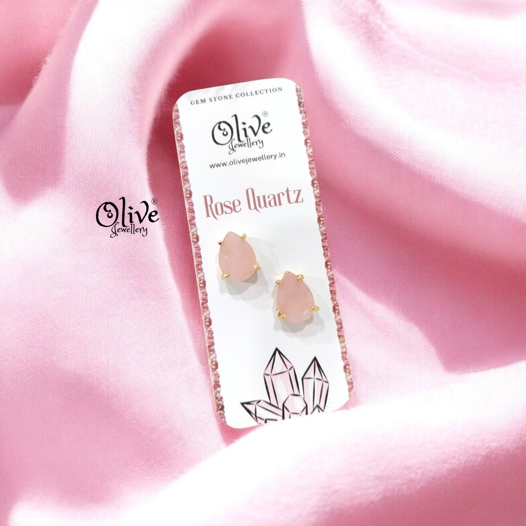 Gem Stone Studs - Claw Fitting - Drop Shape