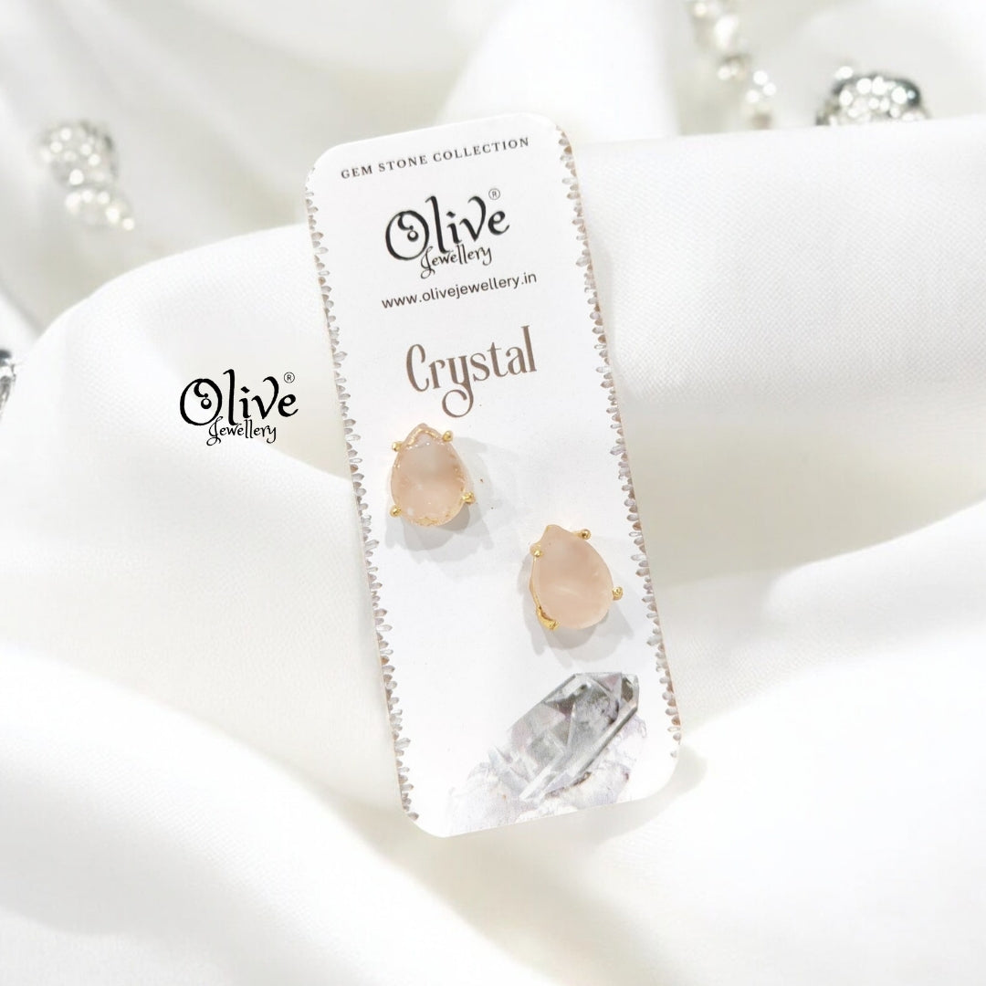 Gem Stone Studs - Claw Fitting - Drop Shape