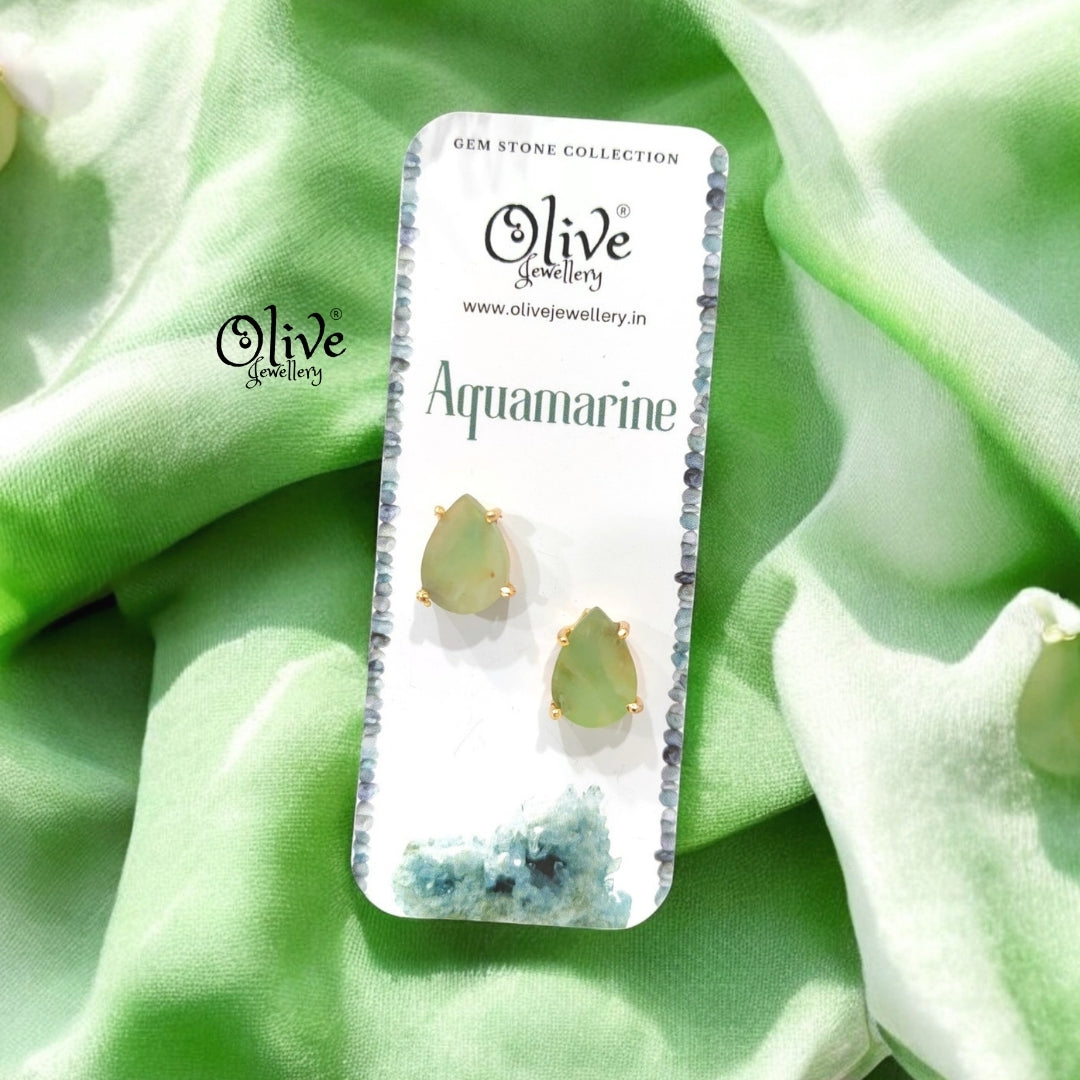 Gem Stone Studs - Claw Fitting - Drop Shape