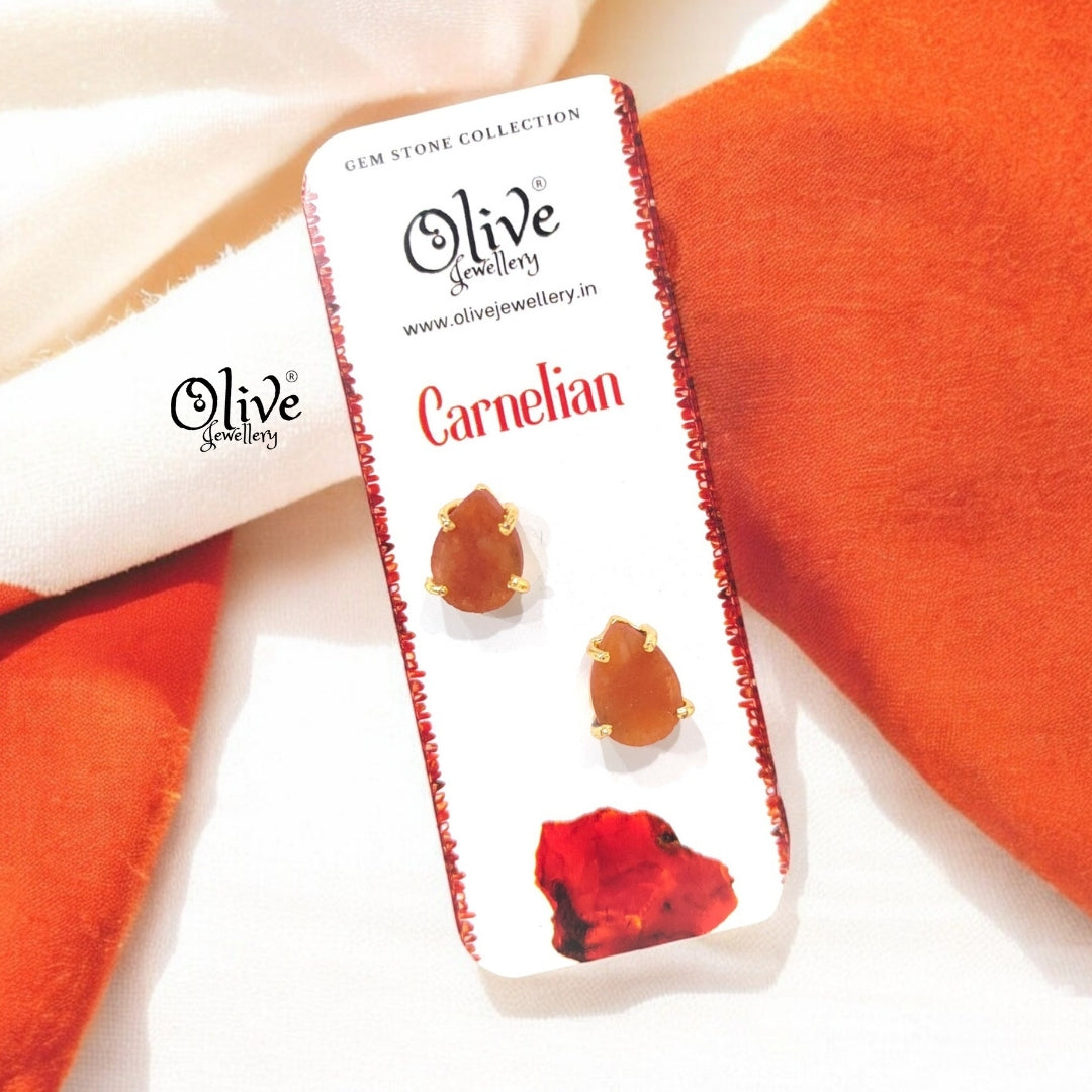 Gem Stone Studs - Claw Fitting - Drop Shape