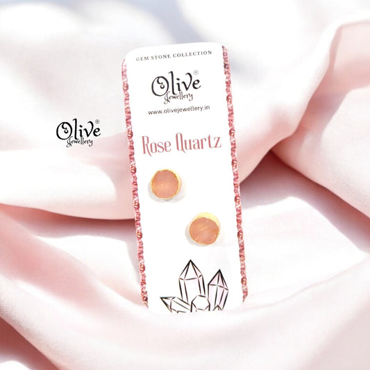 Gem Stone Studs - Collet Fitting - Round - Small Size