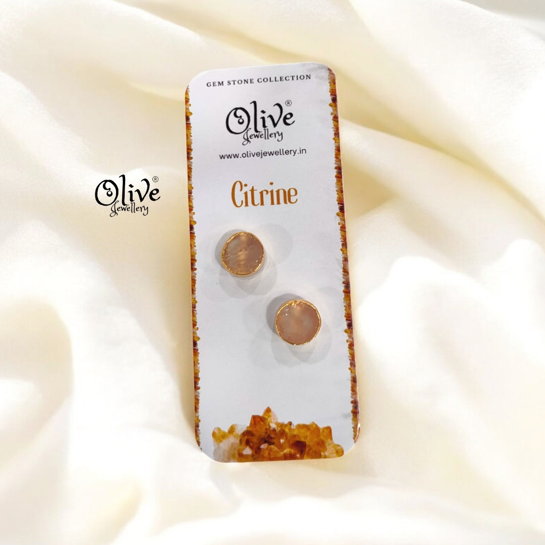 Gem Stone Studs - Collet Fitting - Round - Small Size