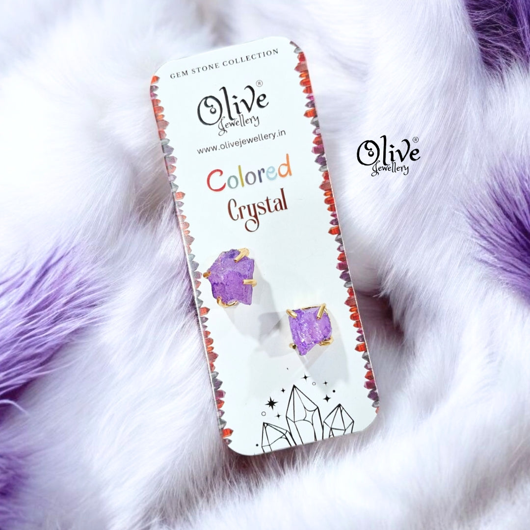 Colored Crystal - Claw Fitting - Rough Shape