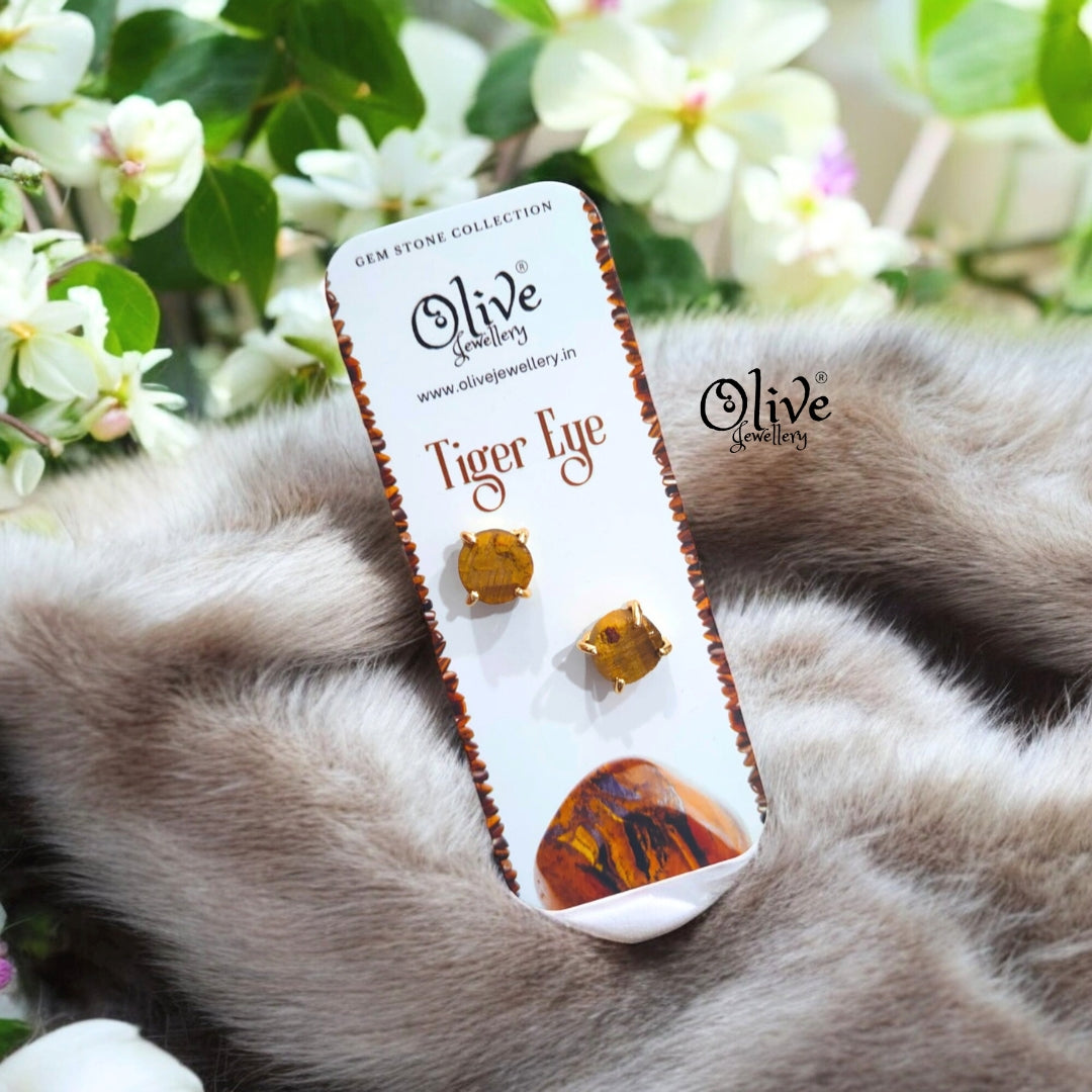 Gem Stone Studs - Claw Fitting - Round Shape - Small Size