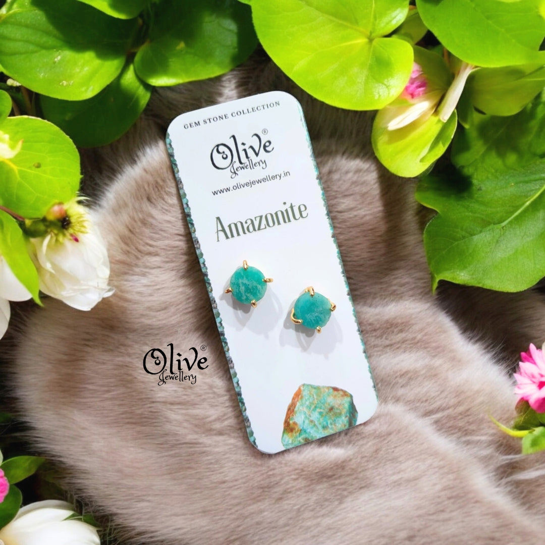 Gem Stone Studs - Claw Fitting - Round Shape - Small Size
