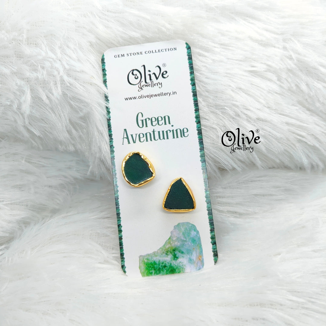 Gem Stone Studs - Collet Fitting - Rough  Shape