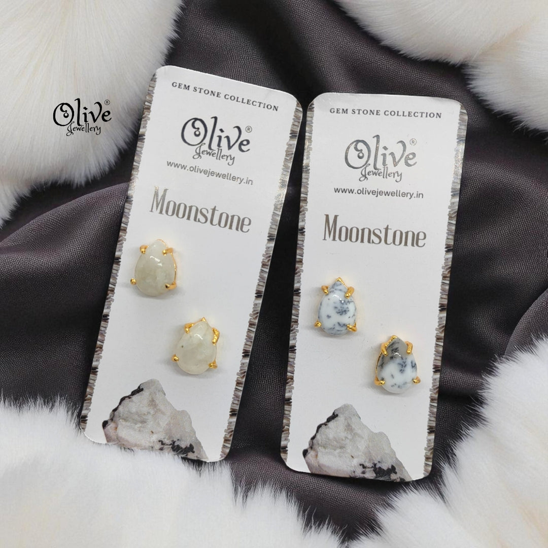 Gem Stone Studs-Claw Fitting-Full Finished-Drop Shape