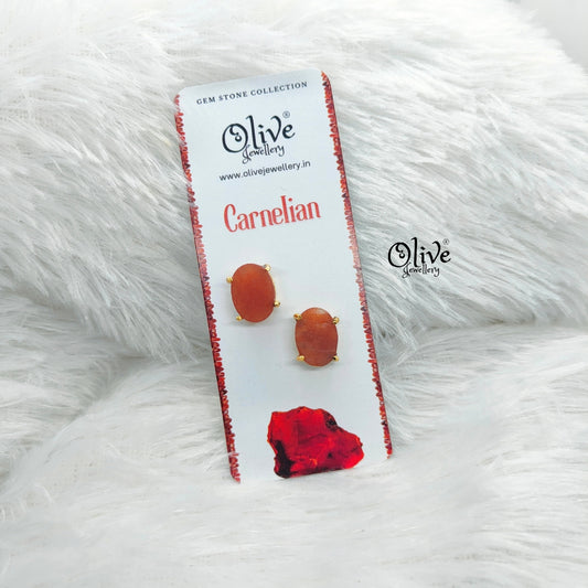 Gem Stone Studs-Claw Fitting-Semi Finished-Oval Shape