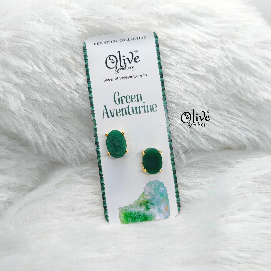 Gem Stone Studs-Claw Fitting-Semi Finished-Oval Shape