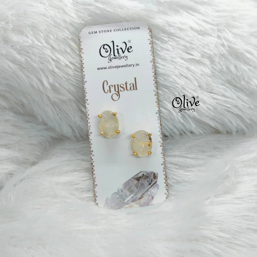 Gem Stone Studs-Claw Fitting-Semi Finished-Oval Shape